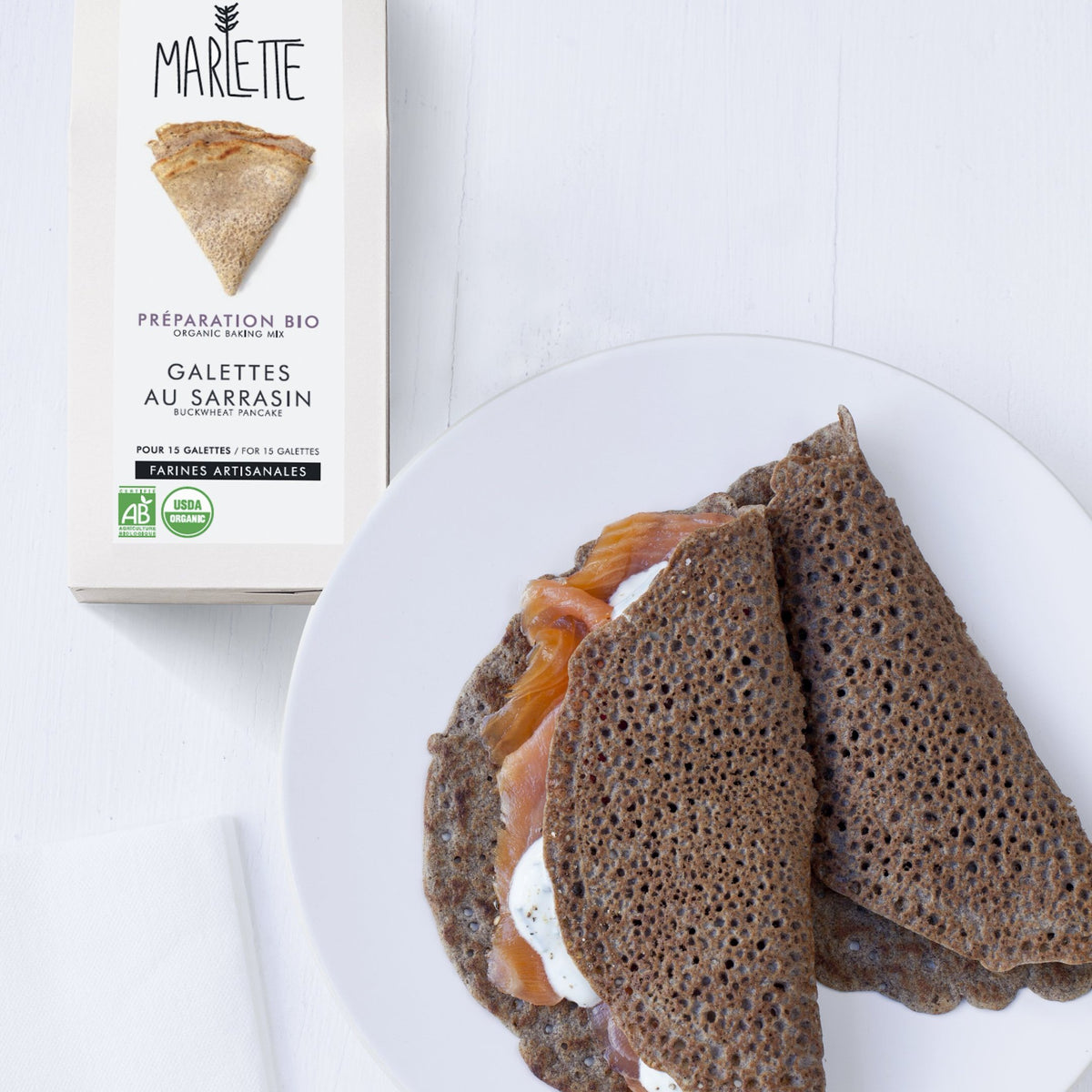 Buckwheat galettes (savory crepes) - organic baking mix