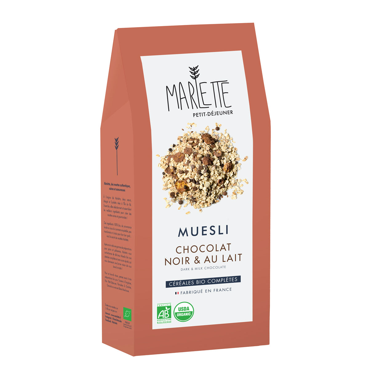 Dark & milk chocolate organic muesli